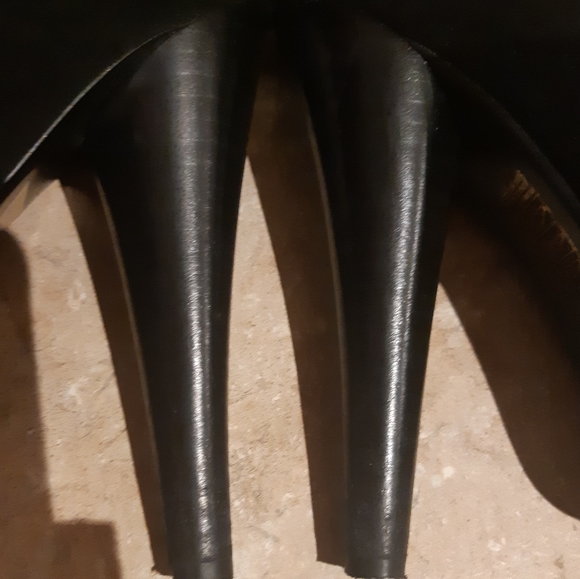 Gorgeous Black Leather Suede Thigh High Boots Sz 7 - Picture 11 of 14